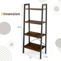4-tier Wood Ladder Shelf Ladder Bookcase Bookshelf Display Rack