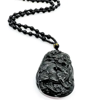 Men's Kylin Natural Jade Pendant With Necklace