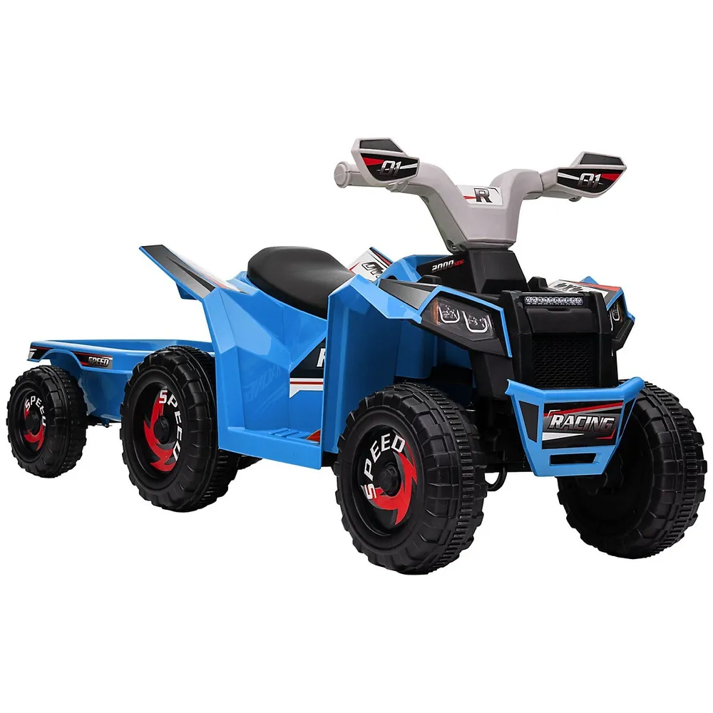 Blue trailer for electric truck for children