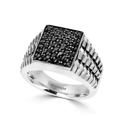 Silver Black Sapphire Ring