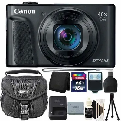 Powershot Sx740 Hs Digital Camera (black) + 32gb Memory Card + Mega Accessory Kit
