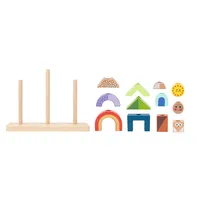 Day And Night Stacker - 14pcs - Wooden Stacking Game With Manual, Ages 3+