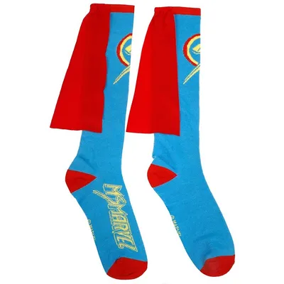 Marvel Ms. Marvel Logo Knee High Crew Socks With Cape