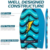 Bodyboard Lightweight Surfboard W/wrist Leash Fin Eps Core For Kids & Adults