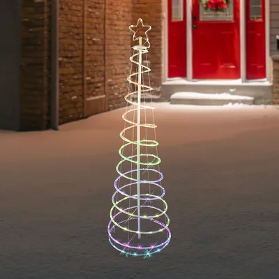 6' Led Color Changing Multiple Function Outdoor Spiral Christmas Tree
