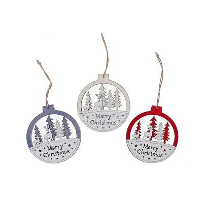 Christmas Ornament Scenic Ornament - Set Of 6