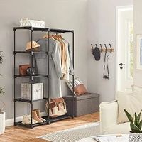 Freestanding Opn Wardrobe Vertical Shelf With Rack And Shelves