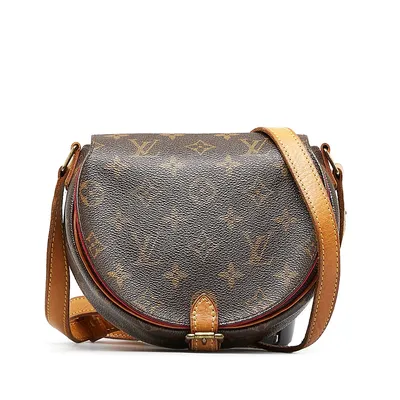 Pre-owned Louis Vuitton Tambourin Vintage Fabric Handbag In Brown