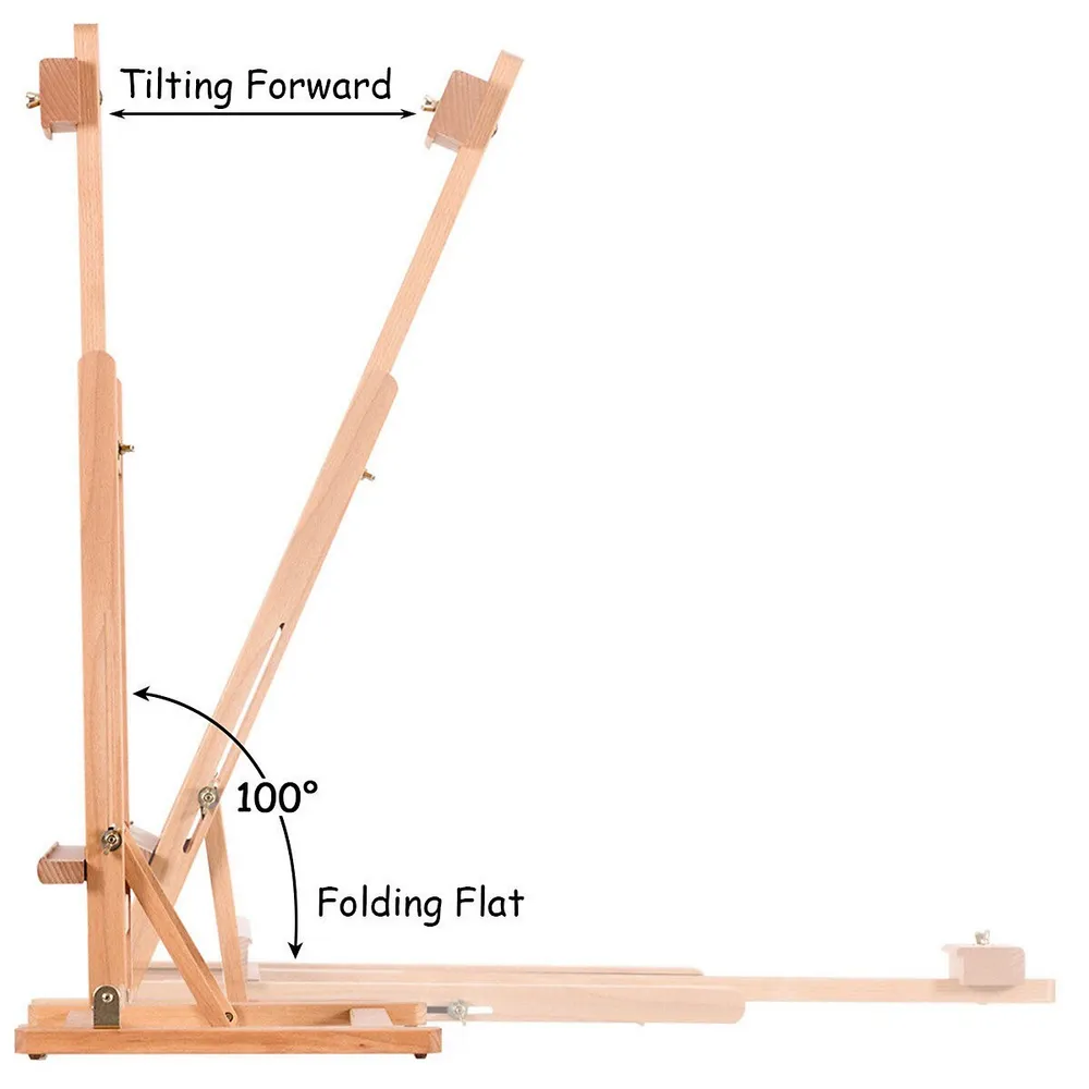 Costway Portable Wood Tabletop Easel H-Frame Adjustable Artist Painting  Display Studio