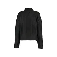 Women Oversize Basic High Neck Knitwear Sweater