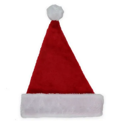 Red And White Plush Unisex Adult Christmas Santa Hat Costume Accessory - Small