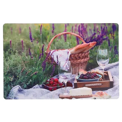 Plastic Placemat Picnic At A Lavender Field - Set Of 12