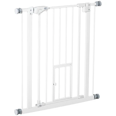 29-32 Inch Pet Gate With Cat Door, Auto Closing For Pets
