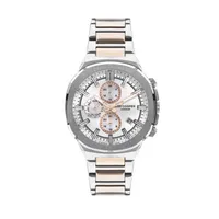 Men's Lc07431.530 Chronograph Silver Watch With A Two Tone Metal Band And A Silver Dial