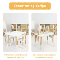 Kids Wooden Table & 2 Chairs Set Children Activity Table Set