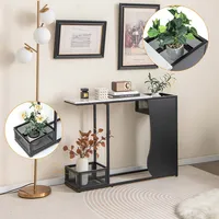 43.5" Console Table With Faux Marble Top & 2 Storage Compartments Entryway Hallway