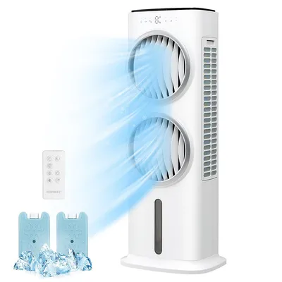 3-in-1 Evaporative Air Cooler W/ Fan &humidifier Swamp Fan W/ 9h Timer Remote