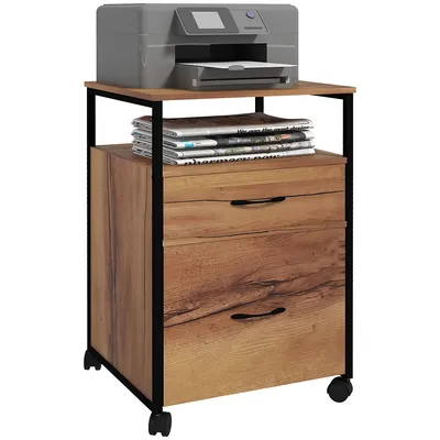 Mobile File Cabinet With Drawers, Hanging Bars For Letter A4