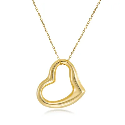 10kt Yellow Gold 16" Chain With Floating Heart Pendant
