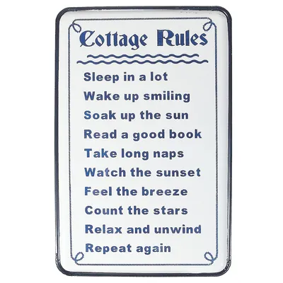 Metal Wall Sign (cottage Rules)