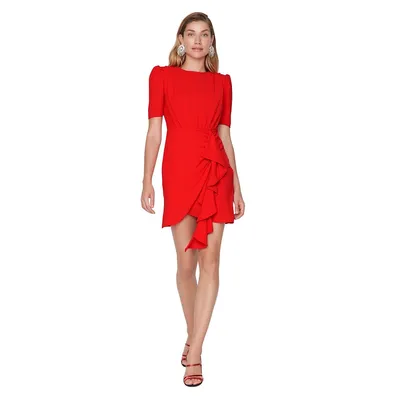 Women Mini Bodycone Fitted Woven Dress