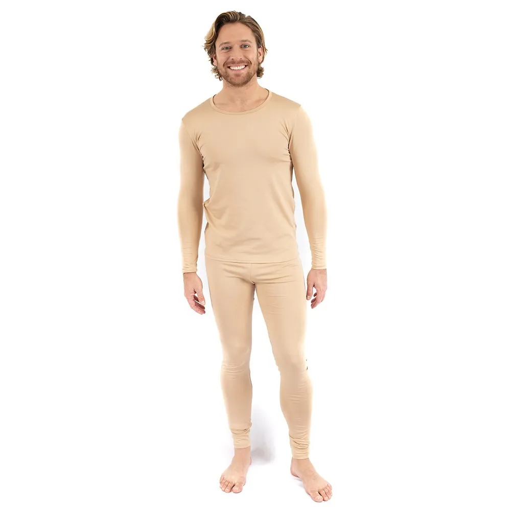 Men's Boho Solid Color Thermal Pajamas