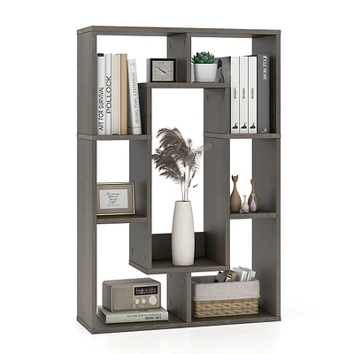 7-cube Geometric Bookshelf With Anti-toppling Device Modern Open Bookcase