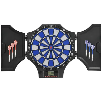 Electronic Dartboard With 31 Games, Dart Board Cabinet Set