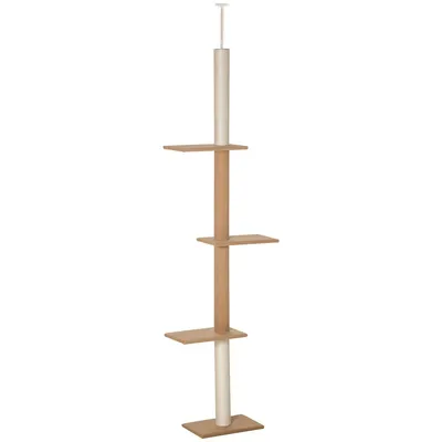 100" Floor To Ceiling Cat Tree W/ 3 Perches Activity Center