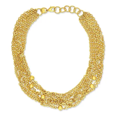 18kt Gold Plated 23+2" Multi Strand With Beads Necklace