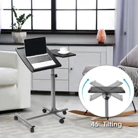 Costway Adjustable Angle & Height Rolling Laptop Desk Stand Over Sofa Bed Table