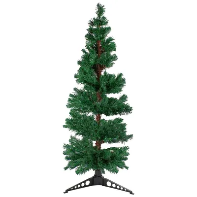 5' Pre-lit Slim Pine Spiral Artificial Christmas Tree - Multicolor Fiber Optic Lights