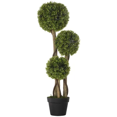 3ft Artificial Boxwood Topiary Tree Fake Greenery Plants