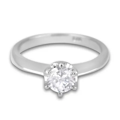 14k White Gold 0.74 Cttw Canadian Certified Diamond Engagement Ring