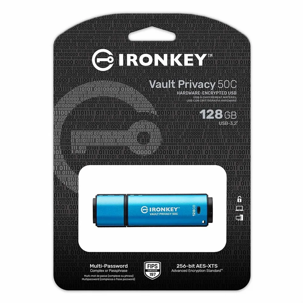 Ironkey Vault Privacy 50c Encrypted Usb Type-c Flash Drive, 3.2 Gen 1