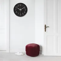 Modern 12-inch Silent Wall Clock, Round, Plastic