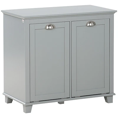 Tilt-out Laundry Storage Cabinet For Bathroom With 2 Hampers