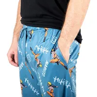 Naruto Shippuden Anime Cartoon Mens Blue All Over Print Sleep Pajama Pants