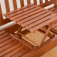 Wooden Garden Bench With Pullout Middle Table