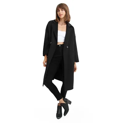 Publisher Double-breasted Wool Blend Coat