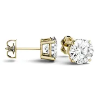 14k Yellow Gold & 3.00 Ct. T.w. Created Moissanite Stud Earrings