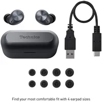 True Wireless Earbuds With 4 Silicone Earpiece Sizes, Earpieces Set: Xs, S, M, L