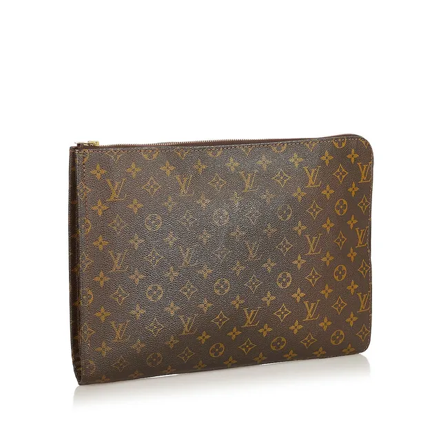 Brown Louis Vuitton Monogram Poche Documents Portfolio Clutch Bag