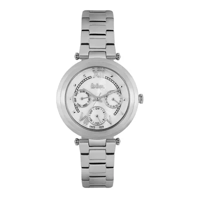 Ladies Lc06893.320 Multi-function Silver Watch With A Silver Metal Band And A White Dial