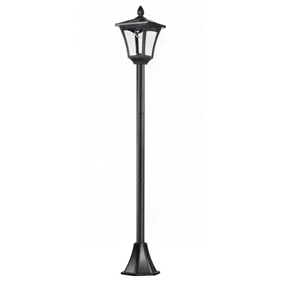 Outdoor Garden Solar Post Lamp, Black