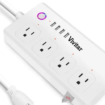 Smart Home Smart Plug Power Strip 4 Wi-fi Outlets + 4 Usb Ports Compatible With Alexa And Google Home - No Hub Required