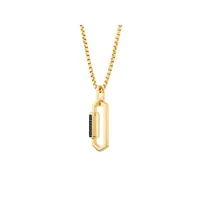 Men's 0.10 Carat Tw Black Diamond Pendant On Cable Chain In 10kt Yellow Gold