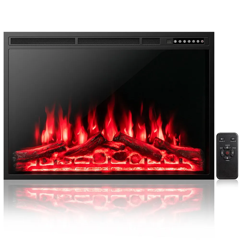 Costway 3437electric Fireplace Insert Heater Log Flame Effect W/ Remote  Control 1500w | Upper Canada Mall