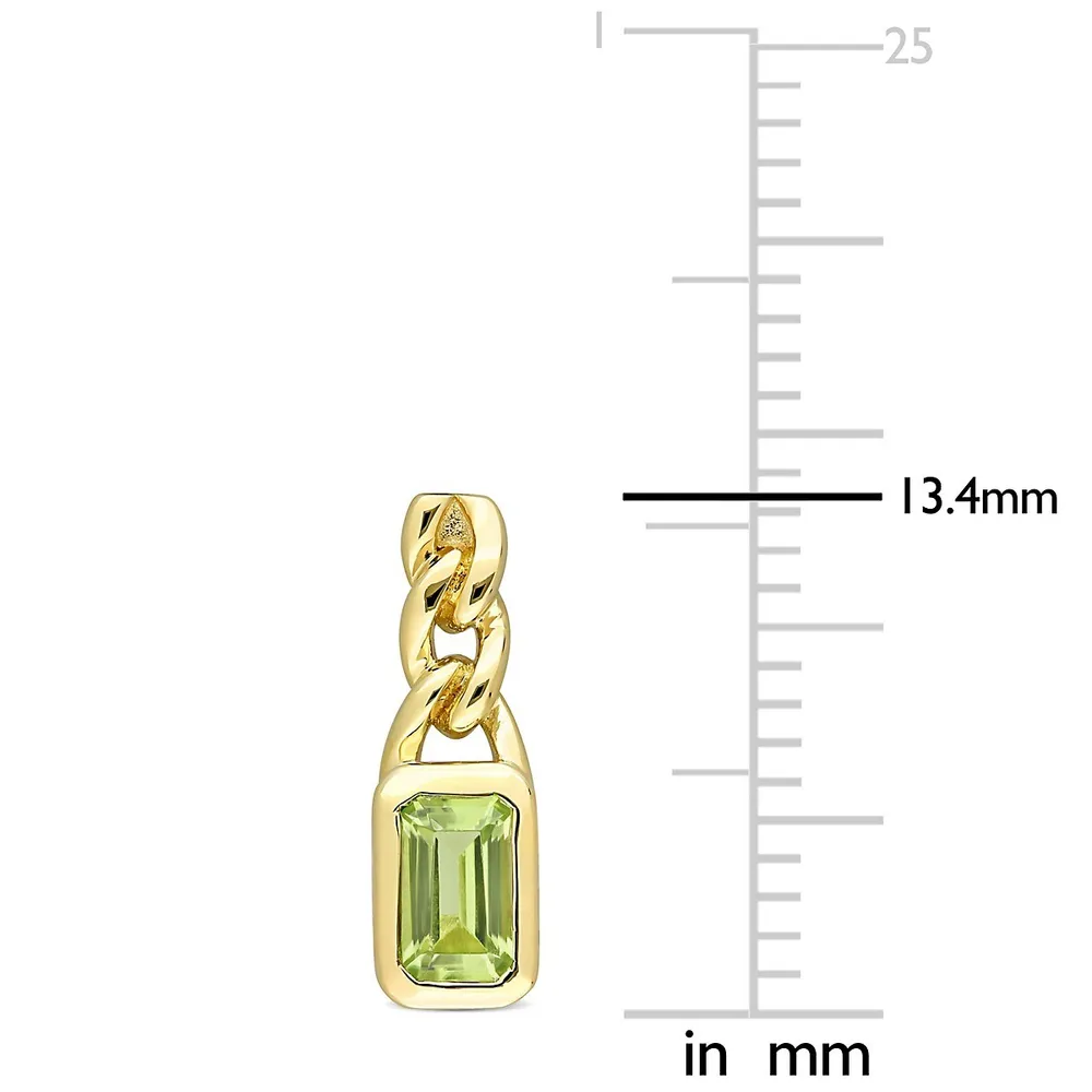 5/8 Ct Tgw Octagon Peridot Link Drop Earrings In 10k Yellow Gold