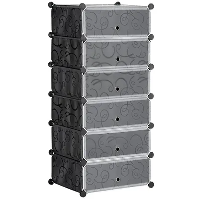 6 Cube Storage Organizer With Doors For Living Room
